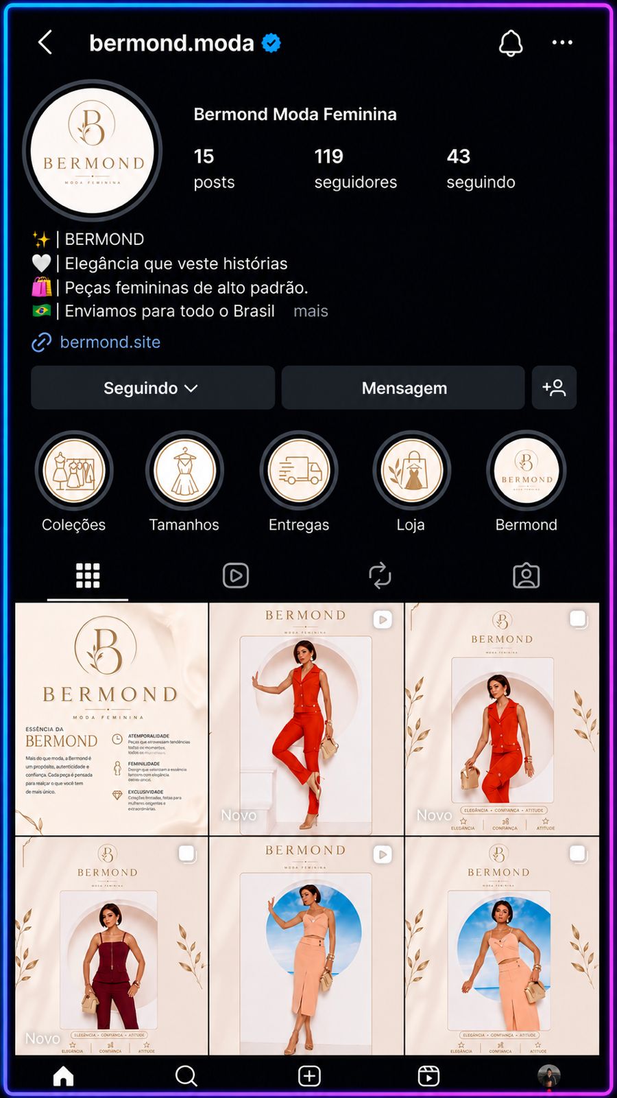 Instagram gerenciado para o segmento de Moda Feminina